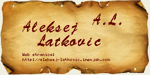 Aleksej Latković vizit kartica